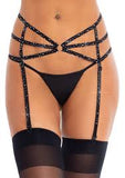 Legs avenue strappy rhinestone garter belt 8885