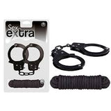 Sex extra metal cuffs & love rope kit set