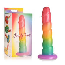 Simply sweet zigzag rainbow dildo