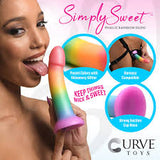 Simply sweet phallic rainbow dildo