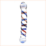 Colourful enchanting double ended glass dildo