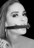 Black and white silicone bit gag